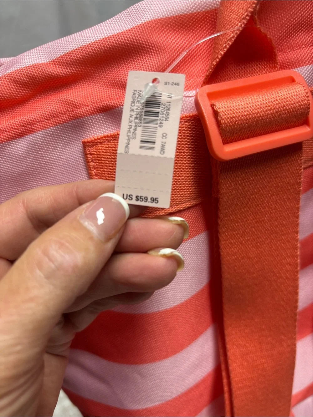 Victoria's Secret Pink and Coral Striped Backpack - Picture 5 of 7